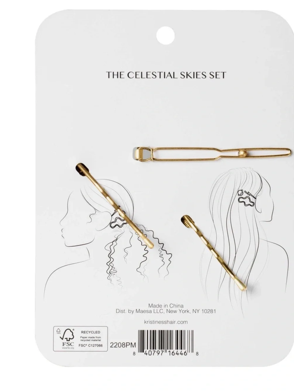 Kristin Ess Gold Decorative Hair Clip Set for Women